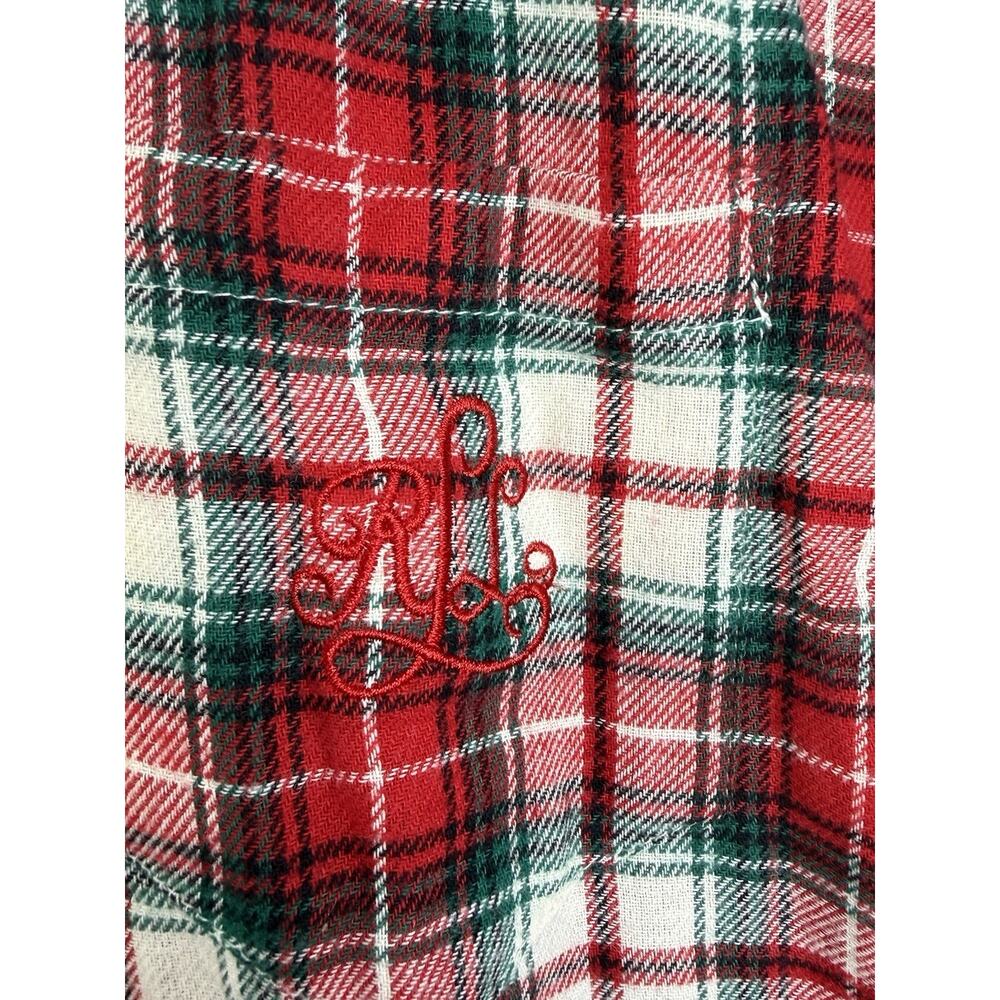 Lauren Ralph Lauren Plaid Flannel Sleep Shirt Nightgown NWT Red Green Cotton L - Picture 4 of 7